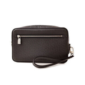 Louis Vuitton Taiga Black Leather Pochette Kasai Shoulder Bag